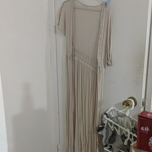 Long cream cover up